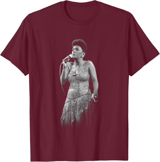 Anita Baker Live B&W By Stephen Wright T-Shirt - T-Shirt | Maroon