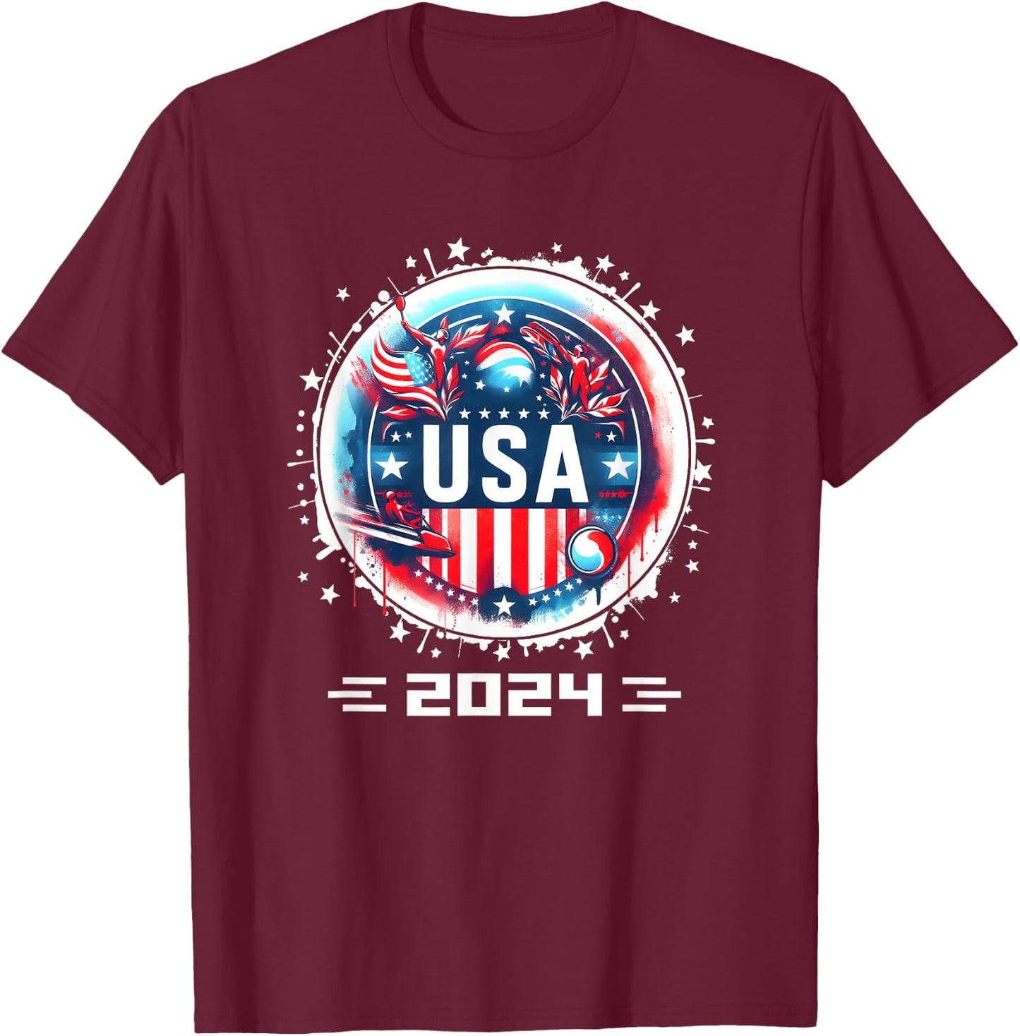 USA 2024 Go United States Sport USA Team 2024 USA T-Shirt - T-Shirt | Maroon