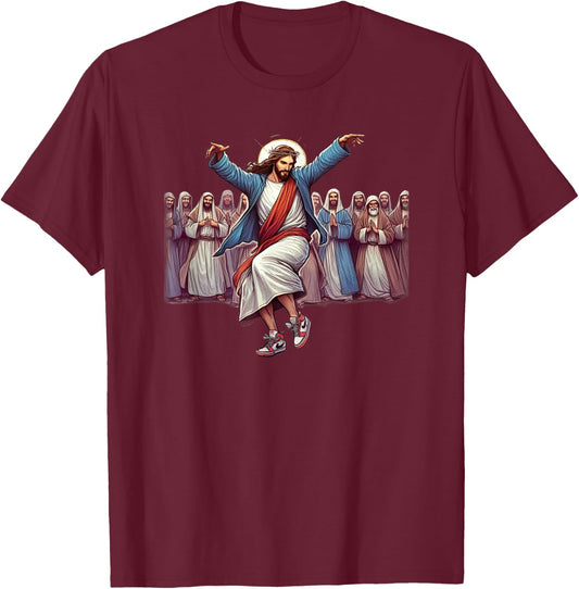 Jesus Gospel Music Retro Jesus Dance Christ T-Shirt - T-Shirt | Maroon