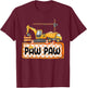 Funny Paw Paw Construction Excavator Matching Family T-Shirt - T-Shirt | Maroon