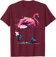 Funny Flamingo Roller Skating Cool Design Flamingo T-Shirt - T-Shirt | Maroon