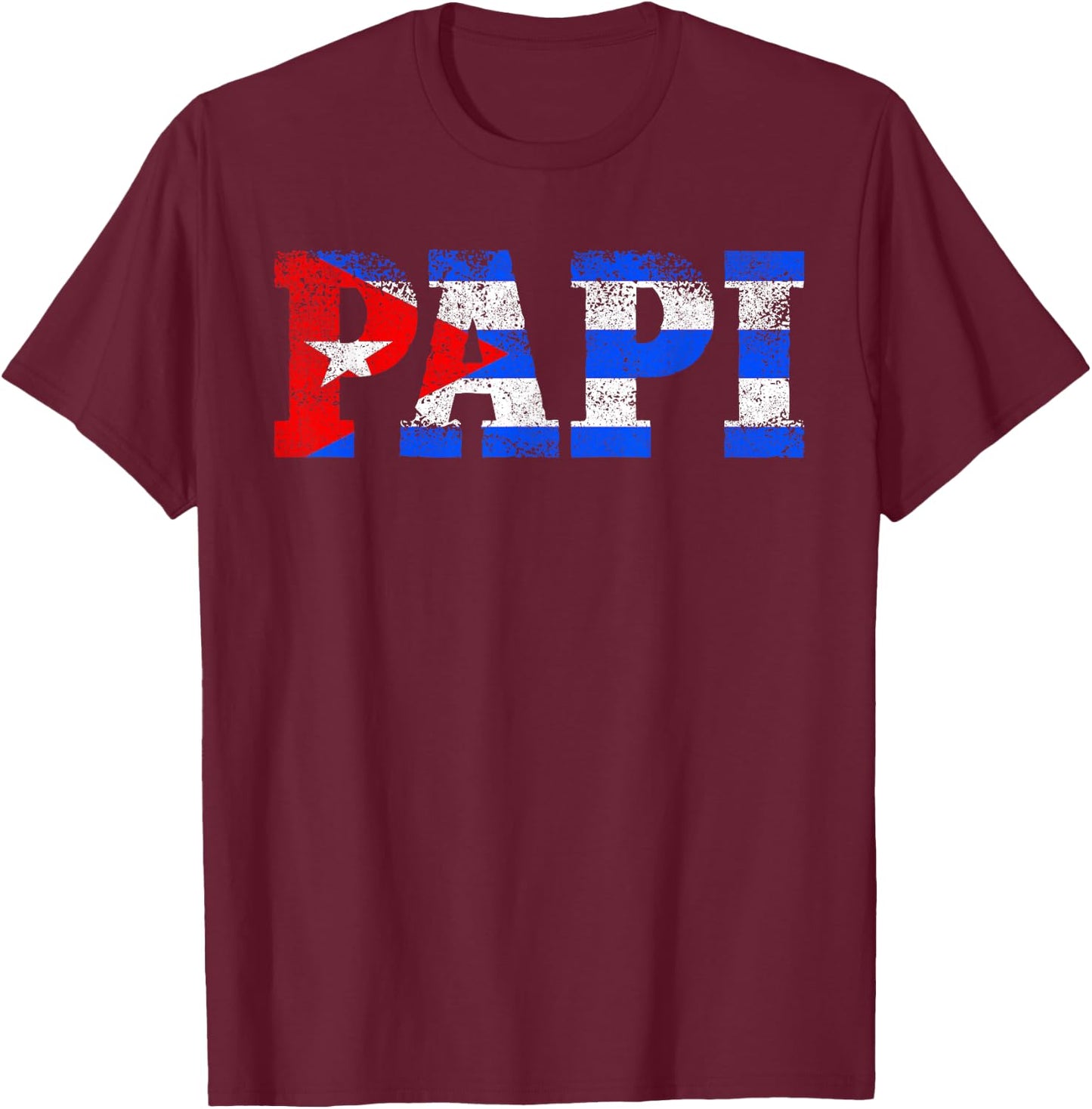 Papi Shirts , Vintage Cuban Dad Cuba Flag T-Shirt - T-Shirt | Maroon