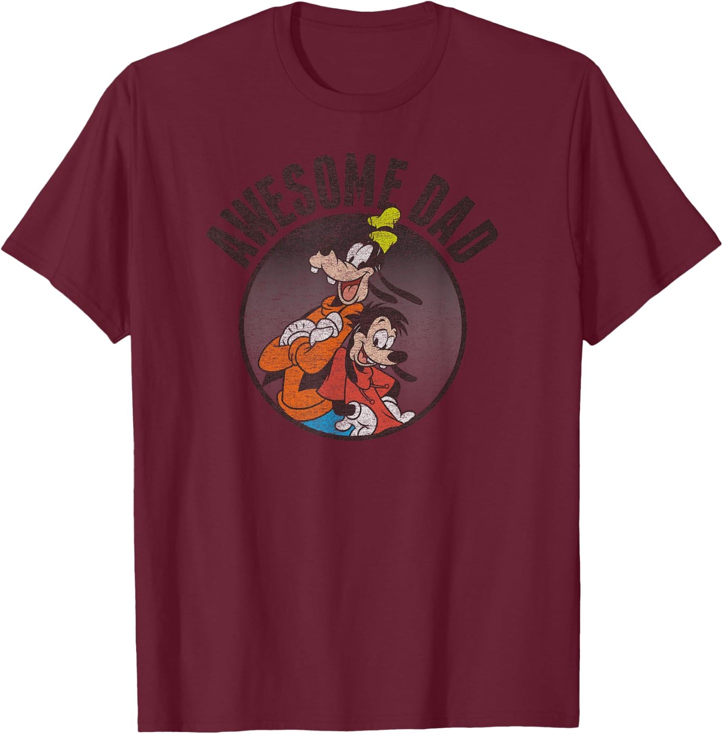 Goofy & Max Awesome Dad T-Shirt - T-Shirt | Maroon