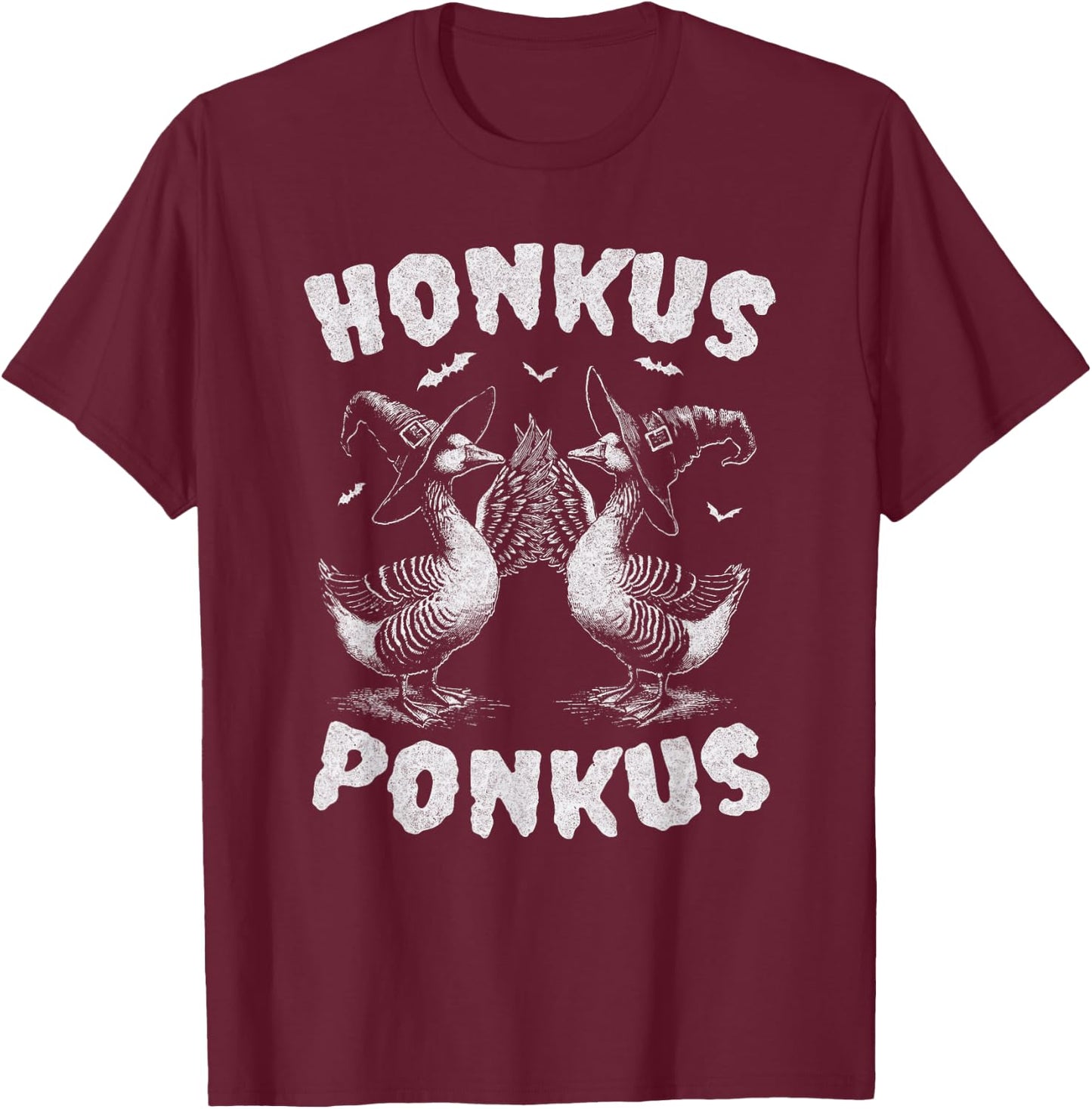Honkus Ponkus Funny Goose Halloween T-Shirt - T-Shirt | Maroon