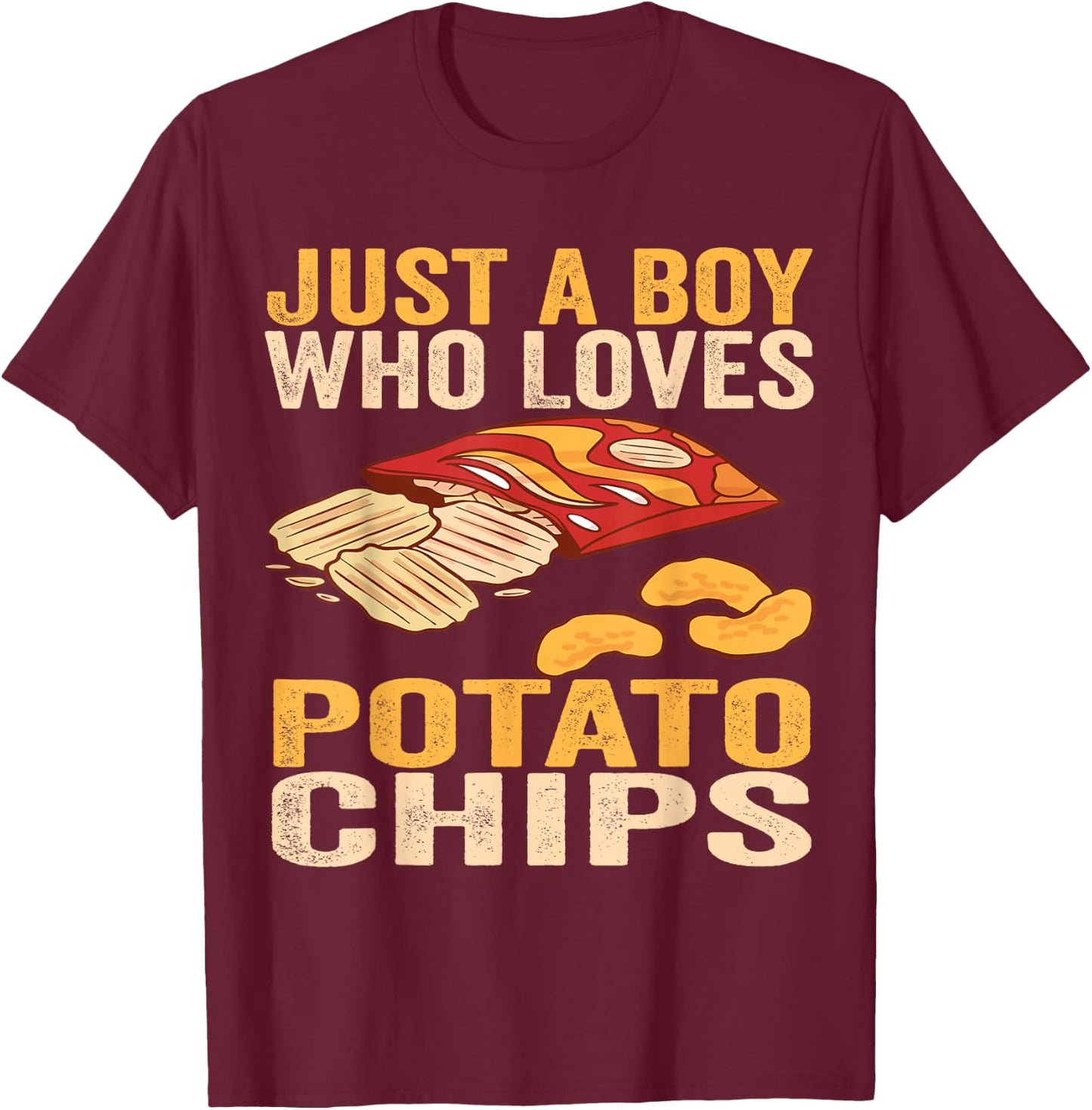 Just a Boy Who Loves Potato Chips Funny foodie son Toddlers T-Shirt - T-Shirt | Maroon