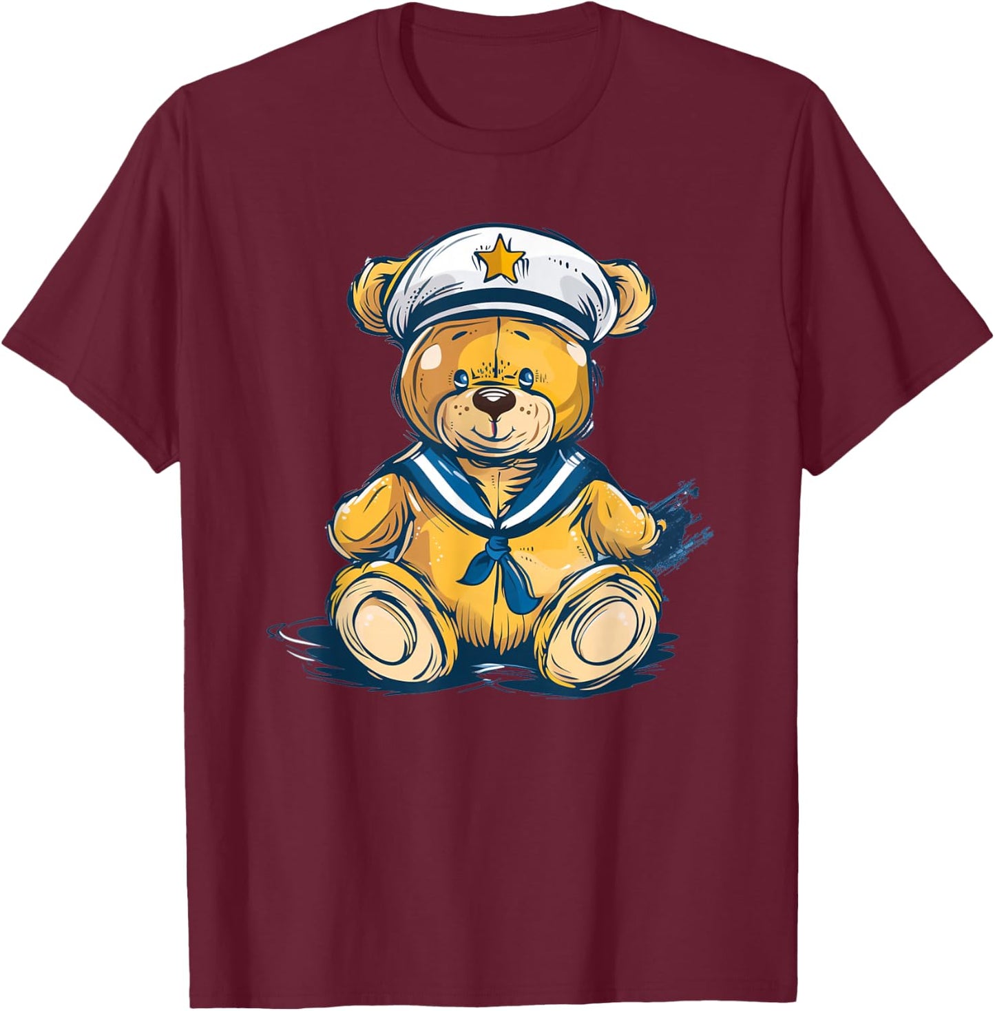 Funny Sailor Teddy Bear Costume for Boys and Girls T-Shirt - T-Shirt | Maroon