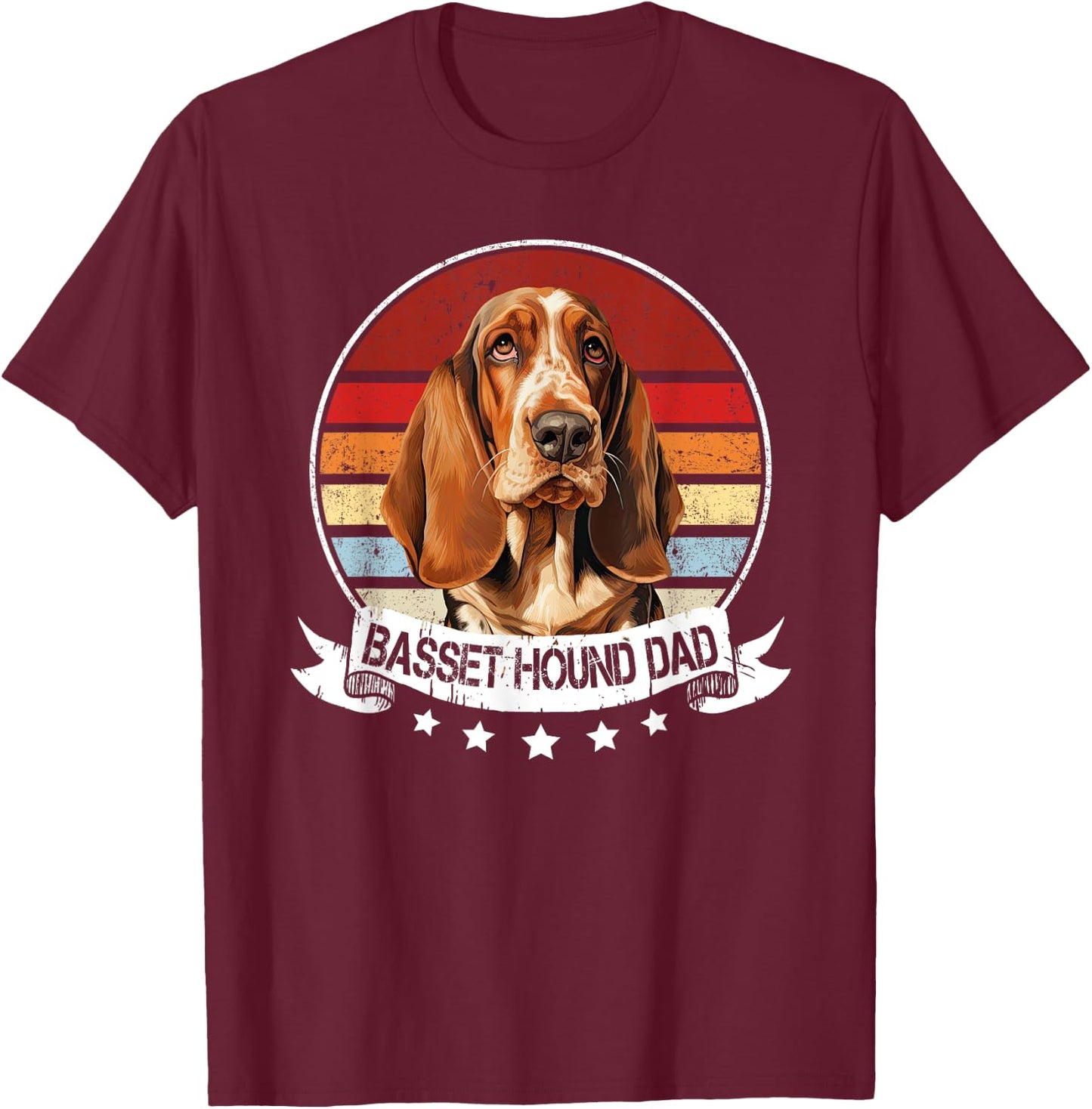 Best Dog Dad Ever Basset Hound Lovers Women T-Shirt - T-Shirt | Maroon