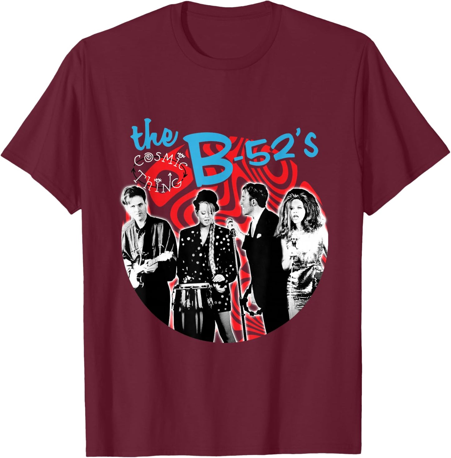 The B-52s - Cosmic Thing Swirl T-Shirt - T-Shirt | Maroon