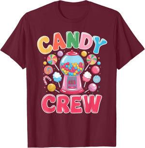 Funny Candy Land Crew Sweetie Matching Adult Treats Party T-Shirt - T-Shirt | Maroon