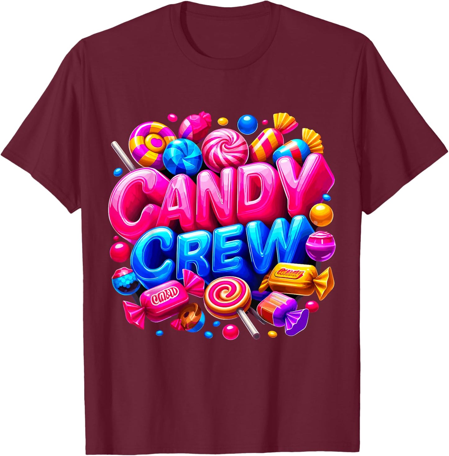 Candy Crew Halloween Party Trick or Treat Christmas T-Shirt - T-Shirt | Maroon