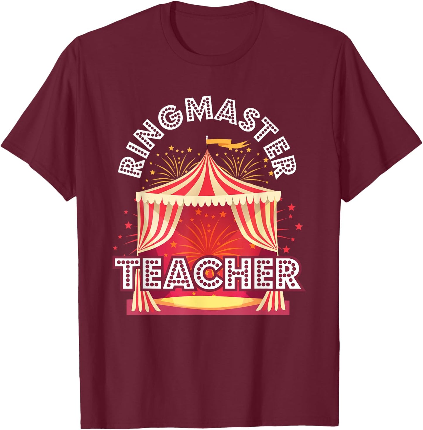 Ringmaster Teacher Circus Carnival Birthday Party Women Kids T-Shirt - T-Shirt | Maroon