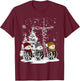 Funny Christmas 2025 Faith Hope Love Snowman Christian Cross T-Shirt - T-Shirt | Maroon