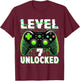 Kids Level 7 Unlocked Shirt Funny Video Gamer Geek 6th Birthday T-Shirt - T-Shirt | Maroon