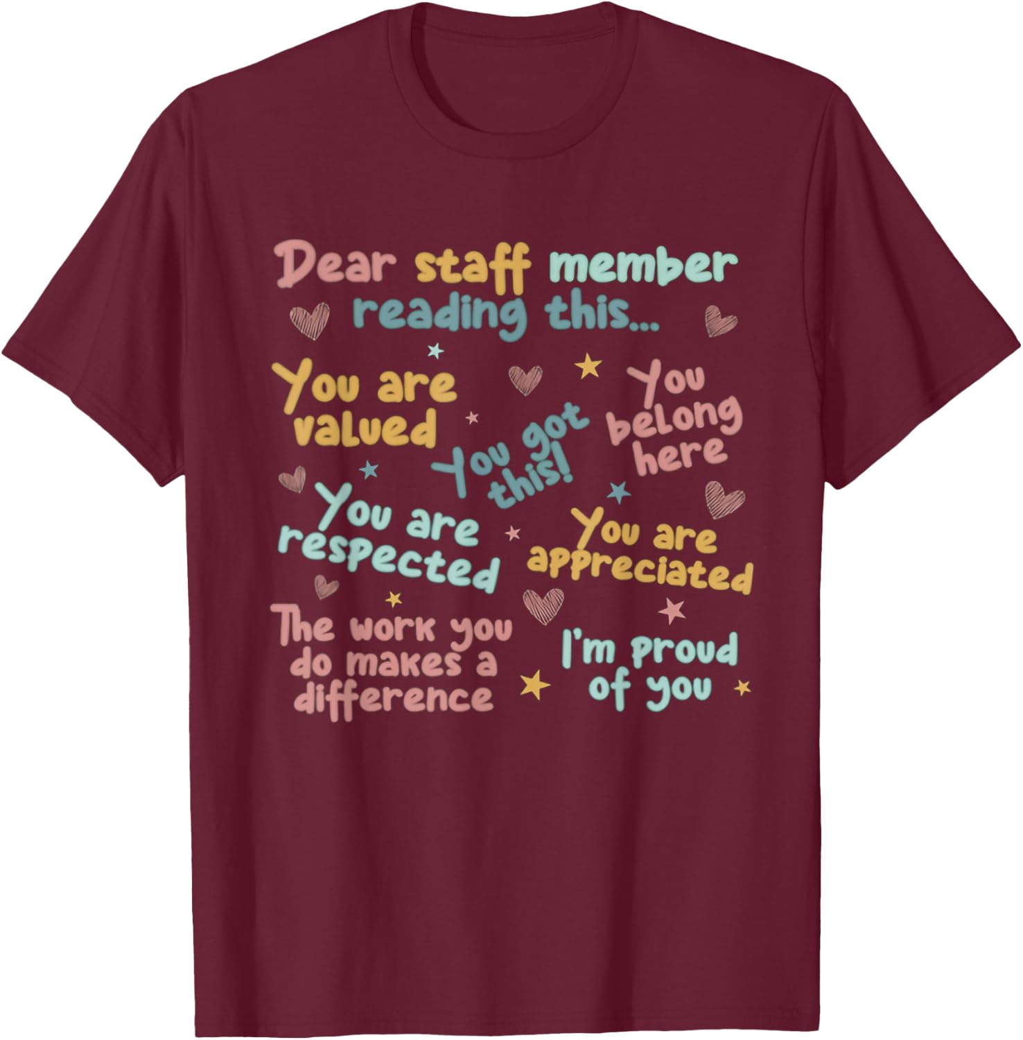 Admin Team Dream Team School Staff Teacher Back To School Men Women T-Shirt - T-Shirt | Maroon