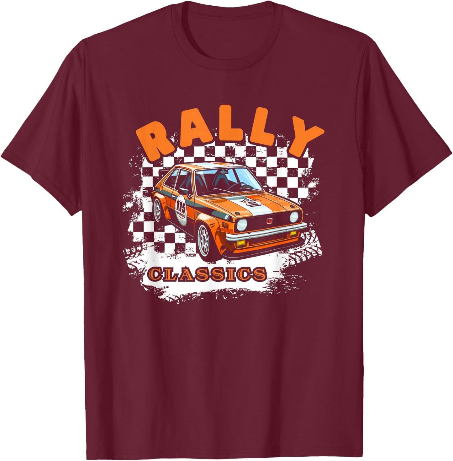 Rally Classics Shirt Car Racing Motorsport Rally Sport T-Shirt - T-Shirt | Maroon