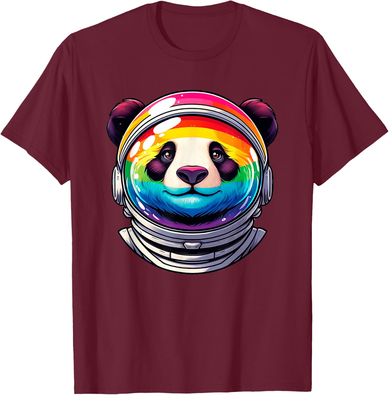 Rainbow Astronaut Panda Women Kids T-Shirt - T-Shirt | Maroon