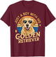 Just a Boy and His Golden Retrievers Girls Who Love Dogs T-Shirt - T-Shirt | Maroon