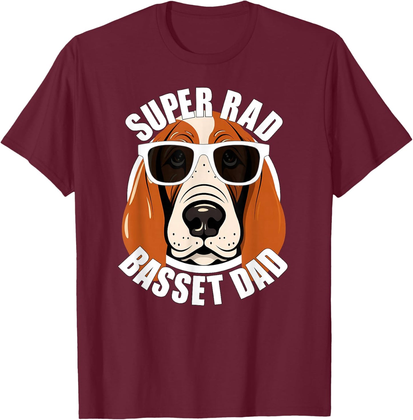 Basset Hound Dad Funny Father’s Day Men’s T-Shirt - T-Shirt | Maroon