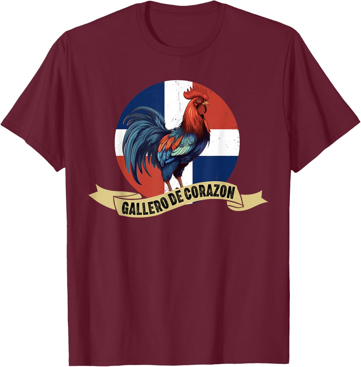 Gallero Dominicano Pelea Gallos Dominican Rooster T-Shirt - T-Shirt | Maroon