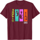 Cowboy Bebop Hand Gun Colorful Panels T-Shirt - T-Shirt | Maroon