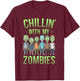 Chillin With My Zombies Halloween Men Women Boys Kids Funny T-Shirt - T-Shirt | Maroon