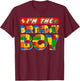 Im The Birthday Boy Building Bricks Family Party Decorations T-Shirt - T-Shirt | Maroon