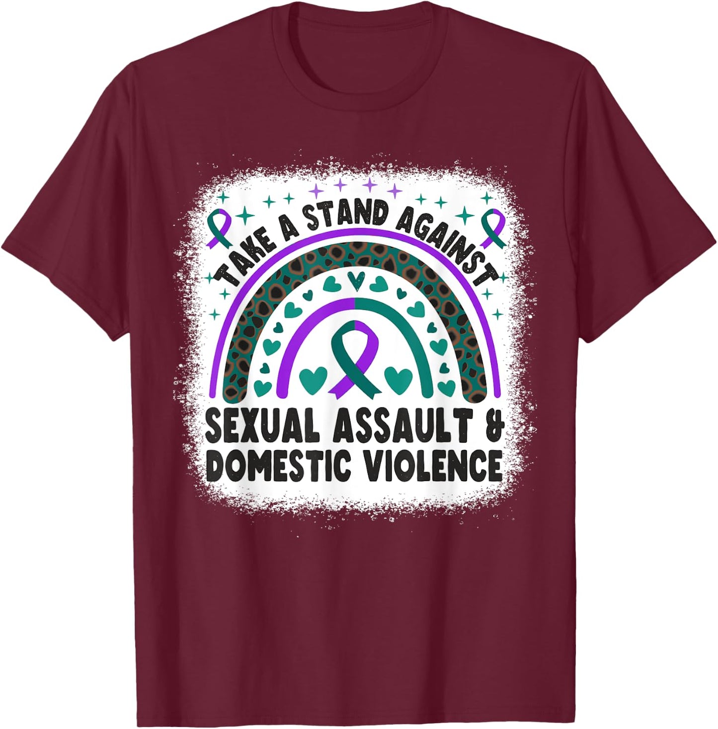 Sexual Assault Awareness Month and Domestic Violence T-Shirt - T-Shirt | Maroon