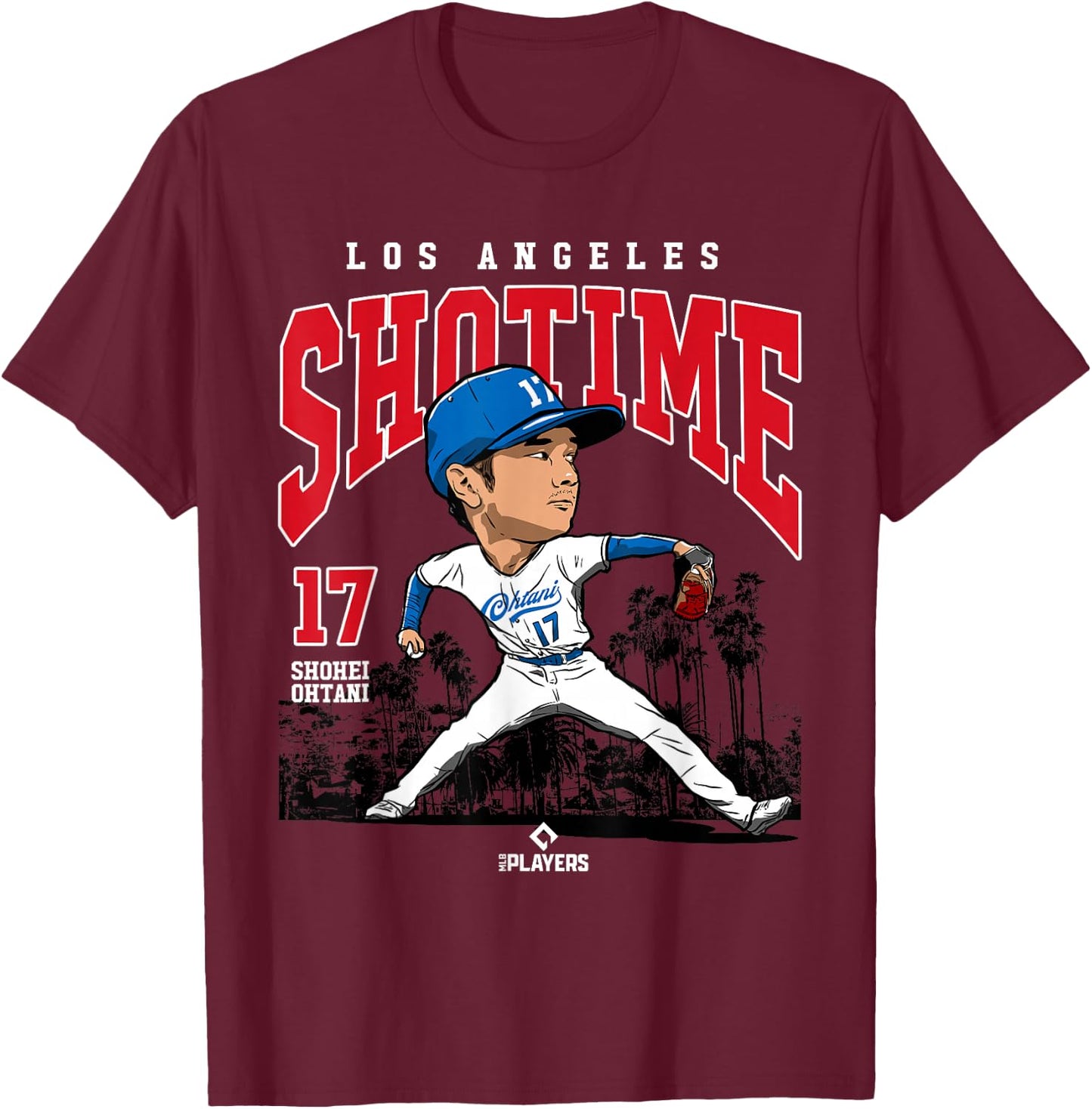Shohei Ohtani | Los Angeles Baseball MLB Player | MLBOHT3005 T-Shirt - T-Shirt | Maroon