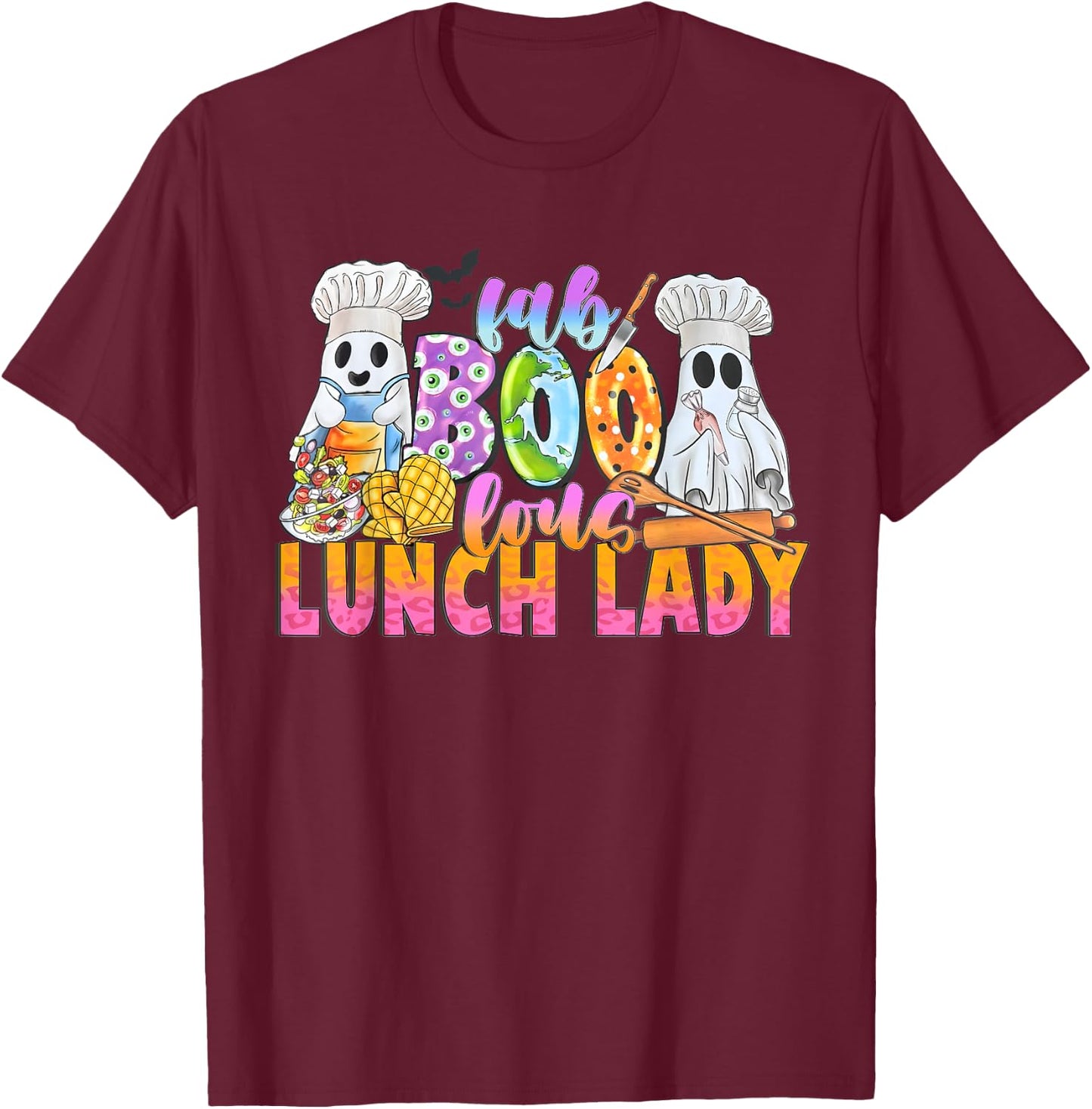 Faboolous Lunch Lady Halloween Shirt School Cafeteria Staff T-Shirt - T-Shirt | Maroon