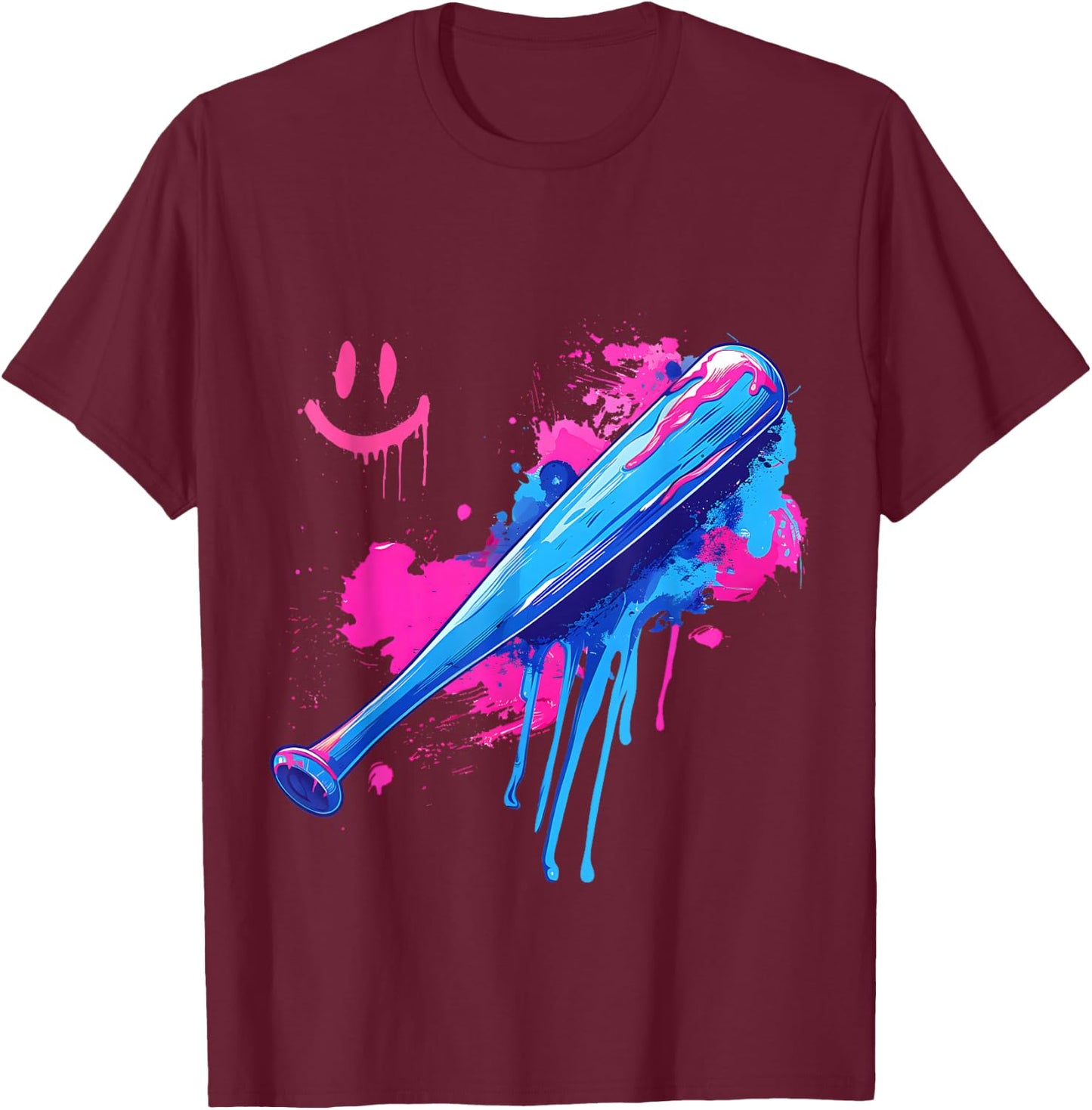 Baseball Bat with Sprinkles Drip Boys T-Shirt - T-Shirt | Maroon