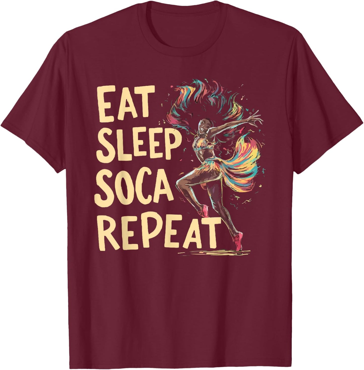 Soca Dancing Trinidad And Tobago Dancer Soca Music T-Shirt - T-Shirt | Maroon
