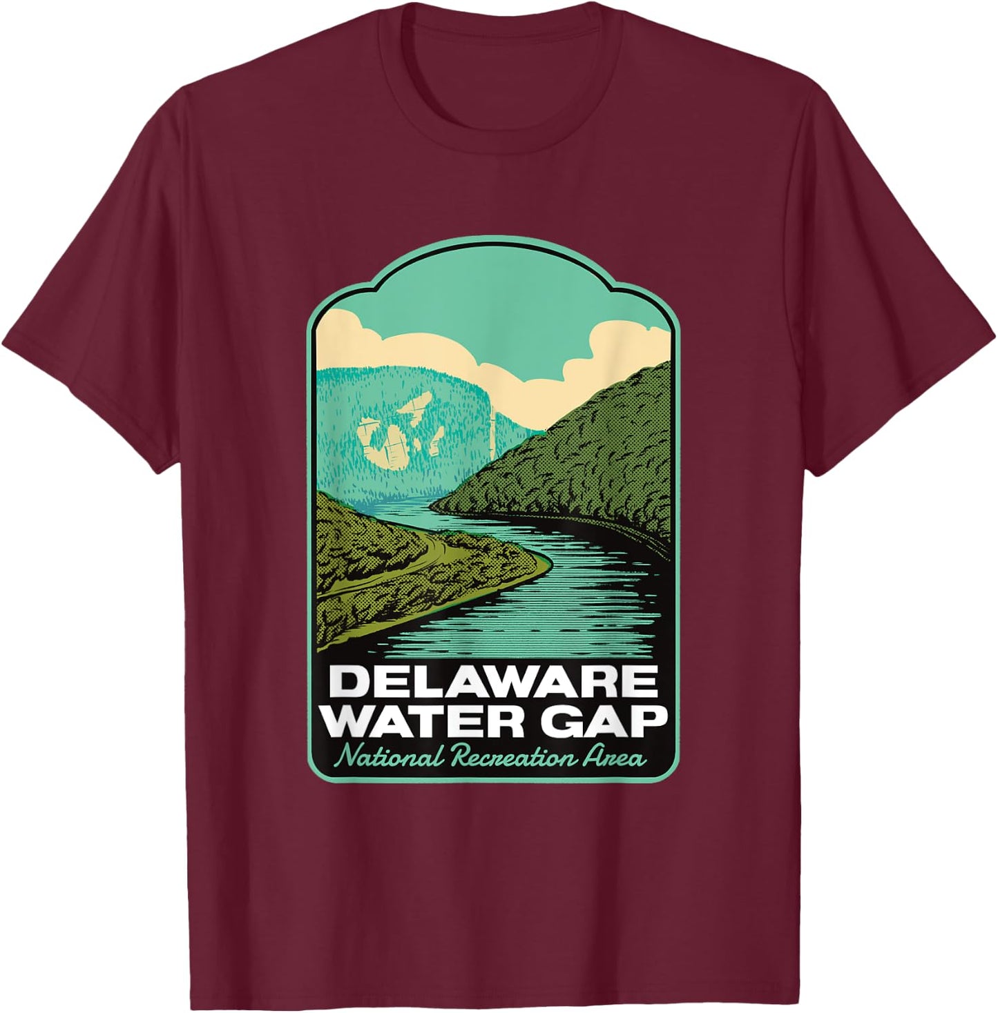 Delaware Water Gap National Recreation Area T-Shirt - T-Shirt | Maroon