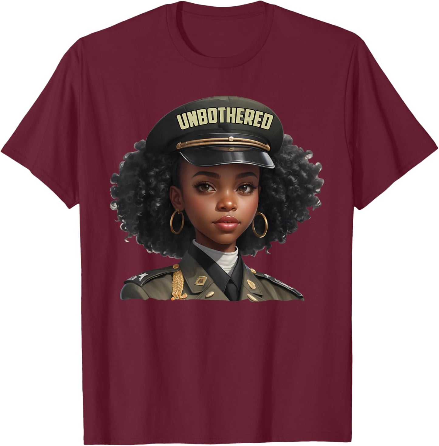 Melanin Unbothered Black Woman Locs Camo Black History Month T-Shirt - T-Shirt | Maroon