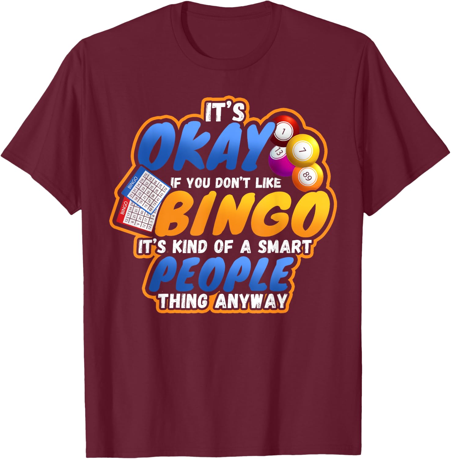Bingo Lucky Players Lottery Game T-Shirt - T-Shirt | Maroon