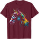 Horse Artwork Colourful Sunglasses - Animal Horse T-Shirt - T-Shirt | Maroon