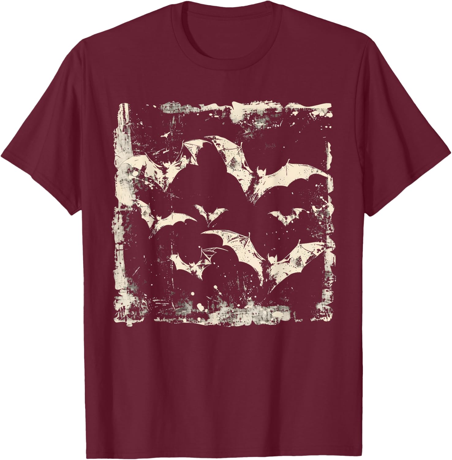 Bats Vampire Horror Spooky Scary Halloween Goth Aesthetic T-Shirt - T-Shirt | Maroon