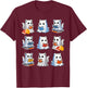 Funny Cats Reading Halloween Cute Cats Ghosts Reading Books T-Shirt - T-Shirt | Maroon