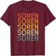 Retro Custom First Name Soren T-Shirt - T-Shirt | Maroon