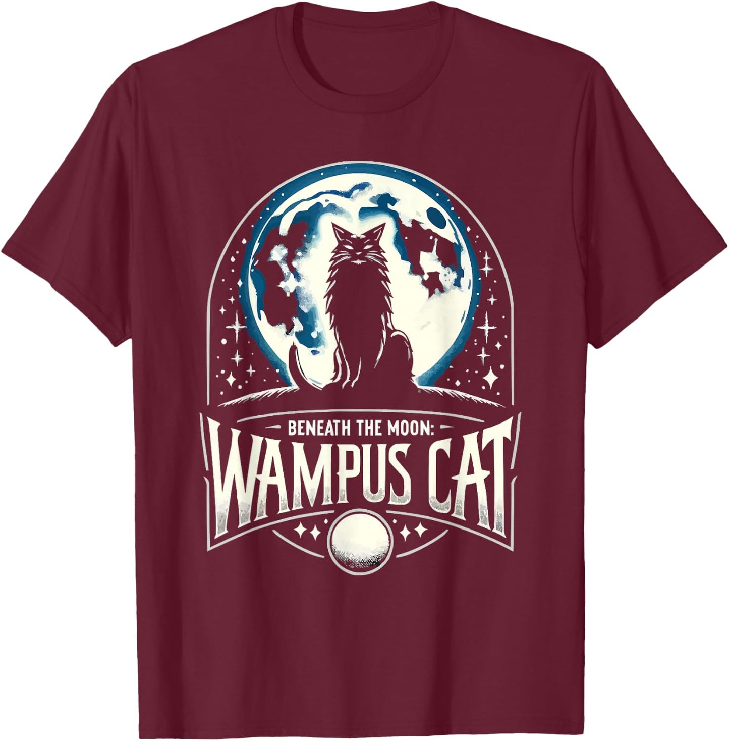 Wampus Cat American Folklore Cryptozoology Cryptid T-Shirt - T-Shirt | Maroon