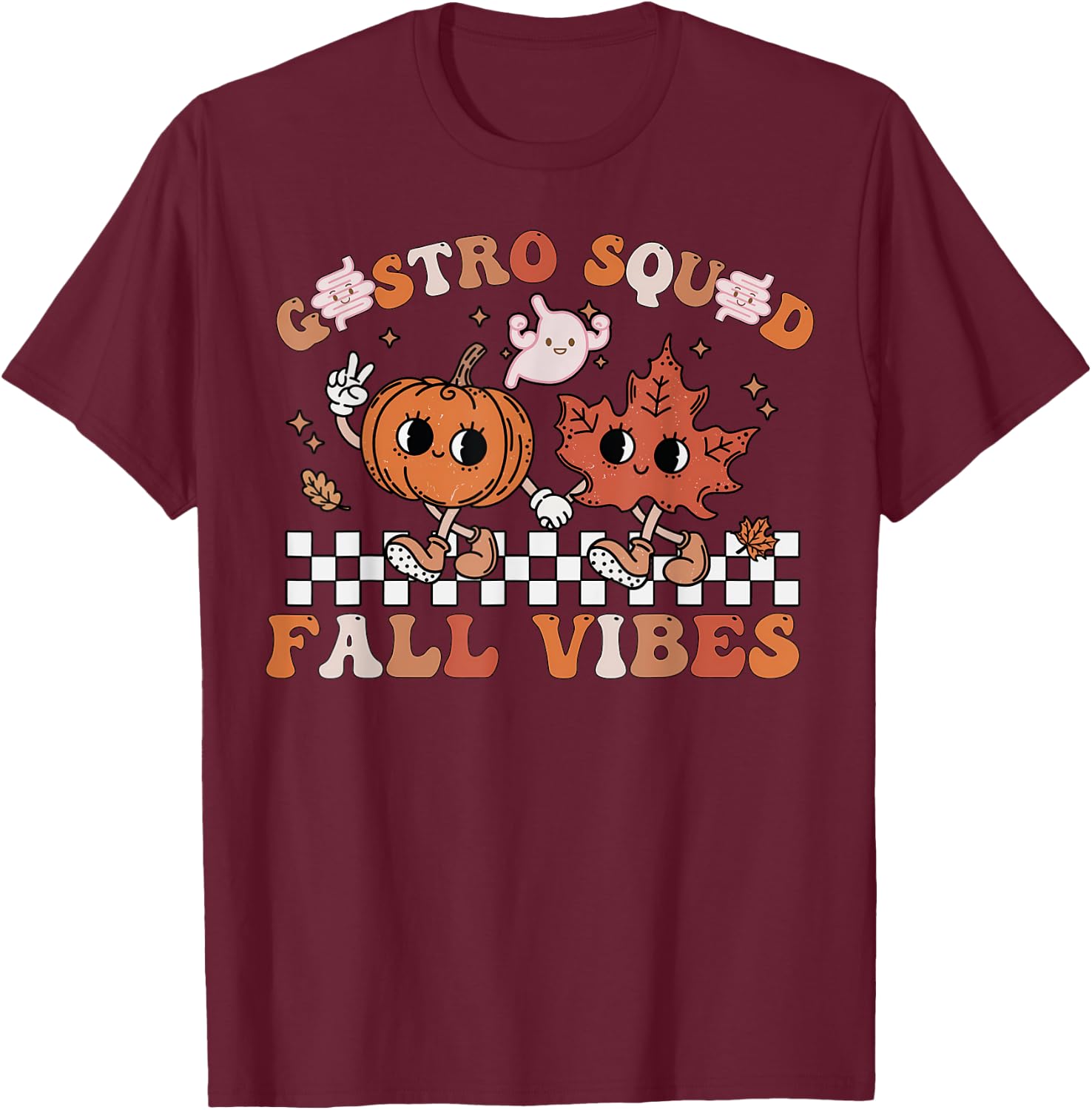Gastro Squad Halloween Fall Vibes Gastro Crew Endoscopy T-Shirt - T-Shirt | Maroon
