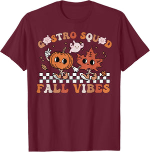 Gastro Squad Halloween Fall Vibes Gastro Crew Endoscopy T-Shirt - T-Shirt | Maroon