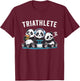 Triathlete Panda Headset Console Nerd Gaming Gadget Gamer T-Shirt - T-Shirt | Maroon