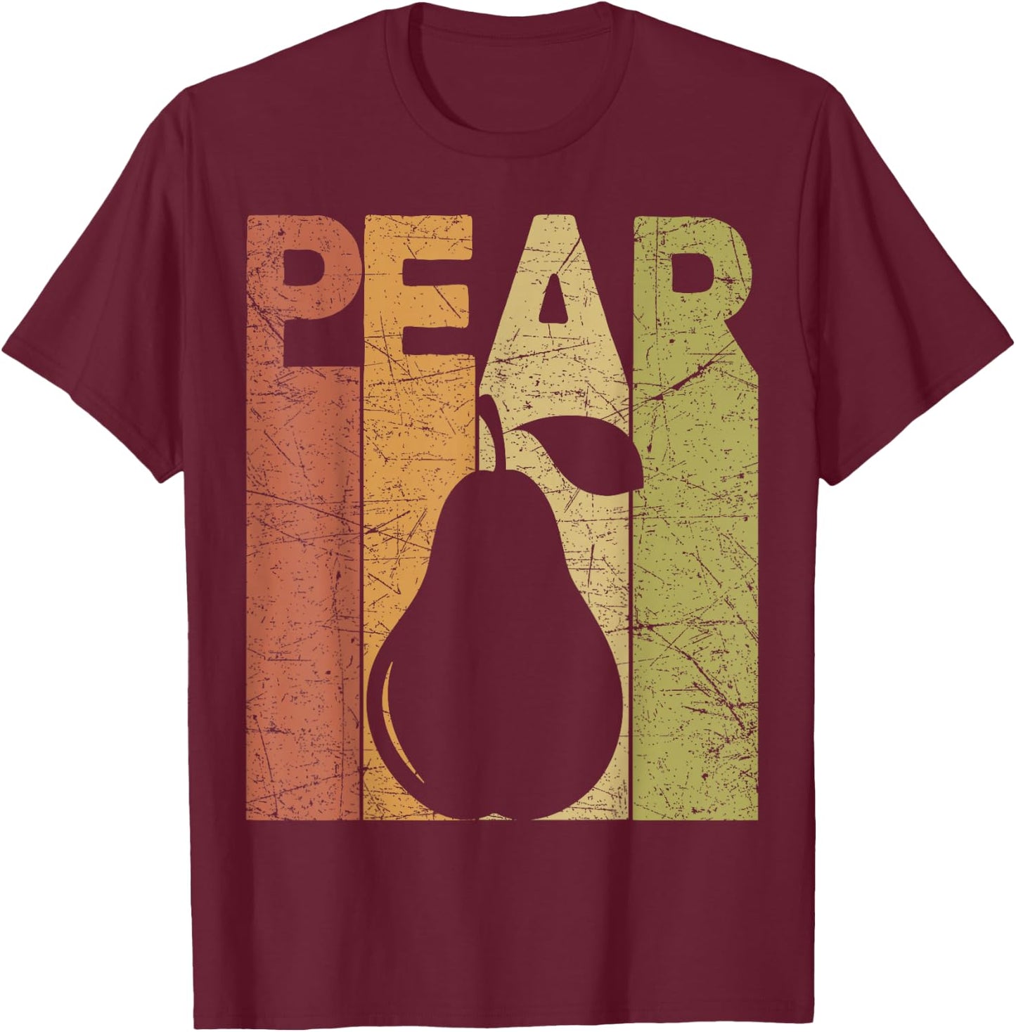Pear Vintage Pear Farmer Retro Fruit Farmer T-Shirt - T-Shirt | Maroon