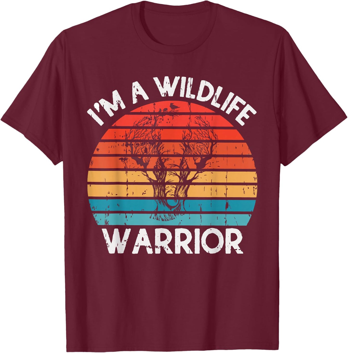 Wildlife Warrior Endangered Animals Conservation Elephant T-Shirt - T-Shirt | Maroon