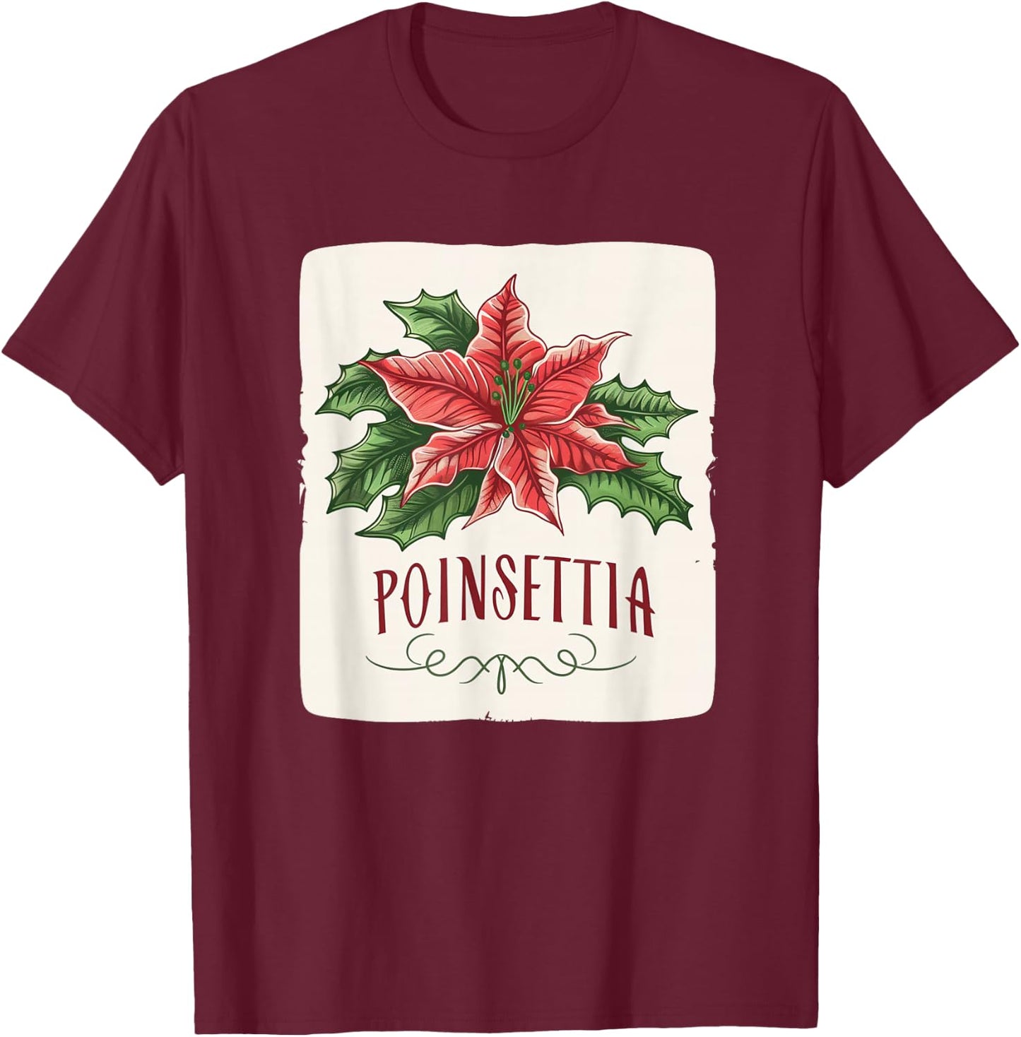 Awesome Poinsettia Flower Costume for Boys and Girls T-Shirt - T-Shirt | Maroon