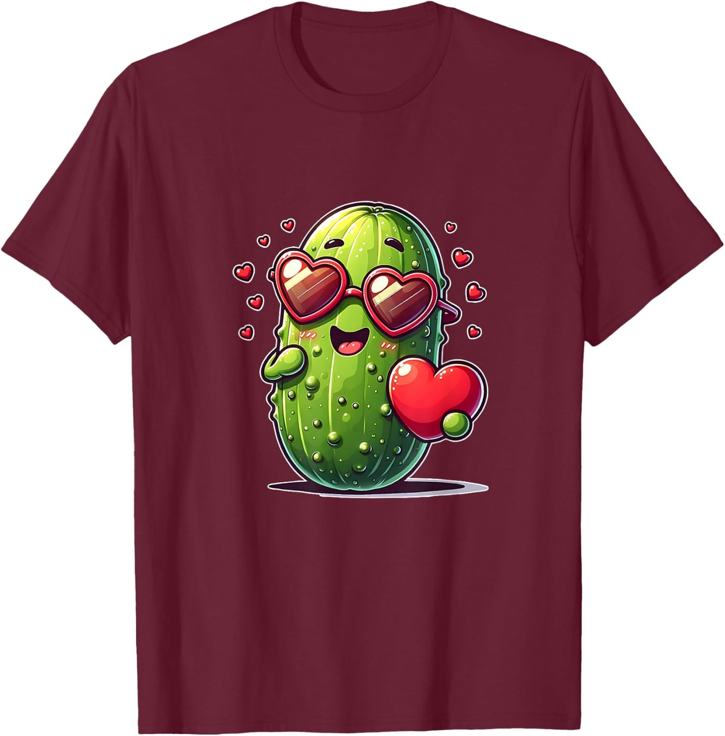 Cute pickle Design I Steal Hearts Happy Valentines Day T-Shirt - T-Shirt | Maroon