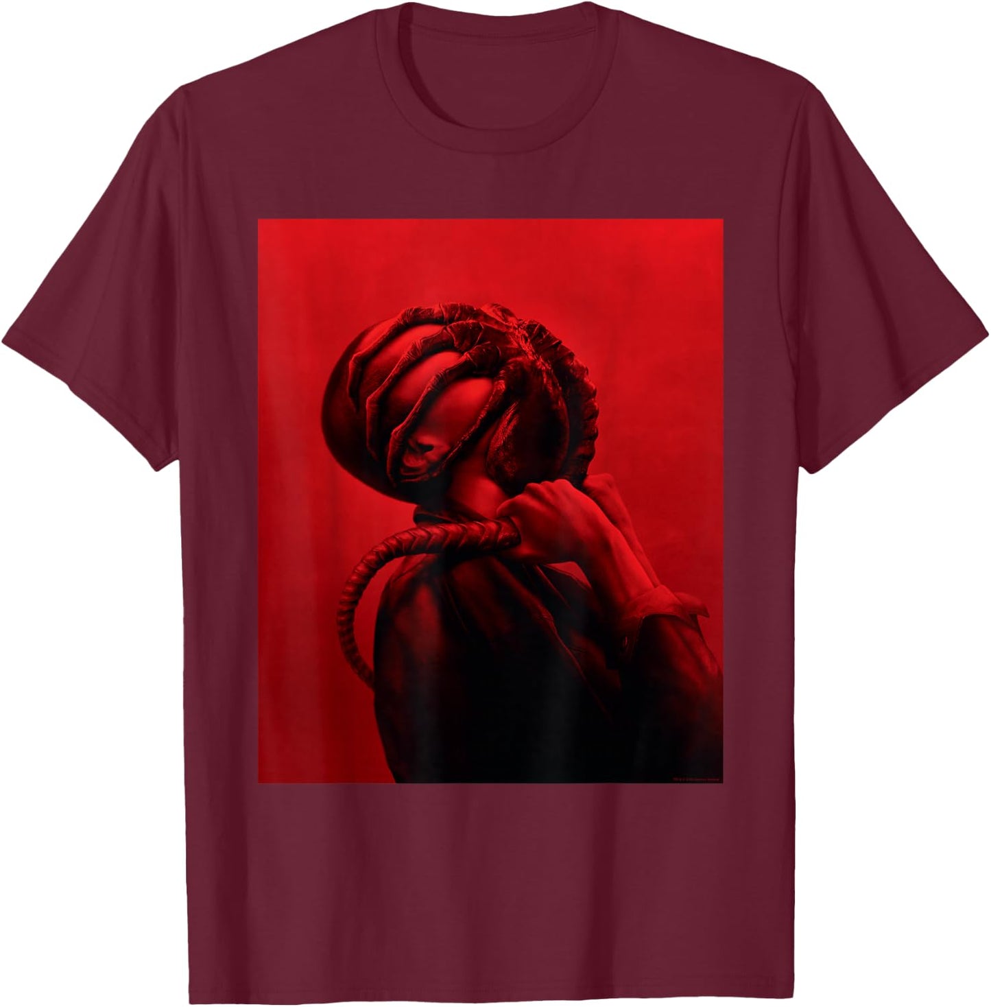 20th Century Studios Alien: Romulus Xenomorph Facehugger Attack Official Poster , Small, Black T-Shirt - T-Shirt | Maroon