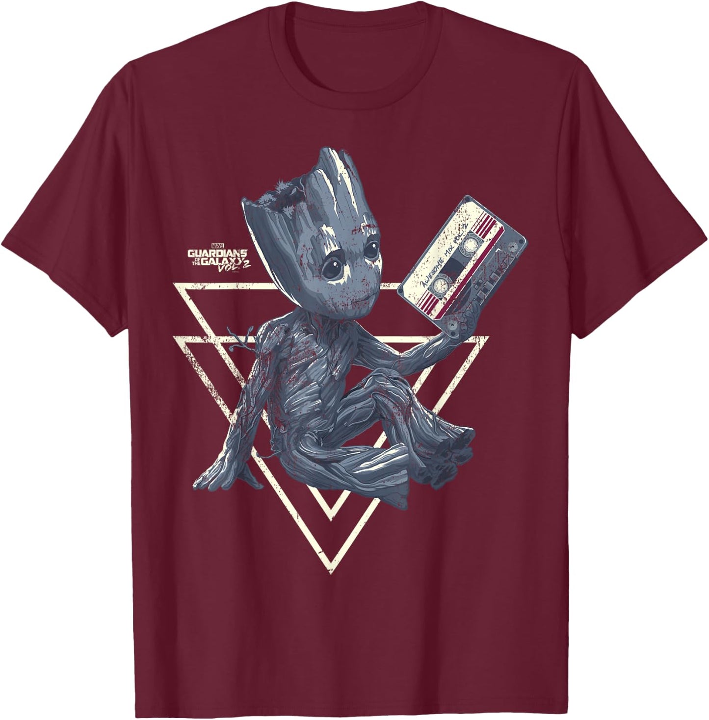 Marvel Guardians of the Galaxy Vol. 2 Groot Mixtape Sketch T-Shirt - T-Shirt | Maroon
