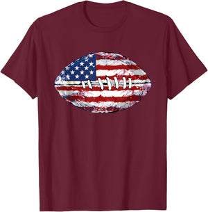 American Football USA Flag T-Shirt - T-Shirt | Maroon