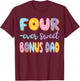 Four Ever Sweet Bonus Dad Donut Lover 4Th Birthday Kids T-Shirt - T-Shirt | Maroon